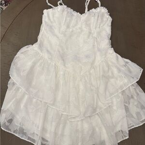 White Layered Lace Dress